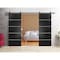 Sartodoors Sturdy Double Barn Door with Hardware, Planum 0210 Matte Black and Aluminum Strips, 13FT Rail Hange PLANUM0210DB-BLK-36 - alternate 1