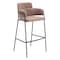 Homeroots Set of Two 30" Brown and Black Faux Shearling and Steel Bar Height Bar Chairs, 2PK 565002 - alternate 1
