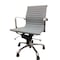 Homeroots Gray and Silver Faux Leather Adjustable Height Swivel Rolling Office Chair 554037 - alternate 1