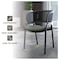 Leisuremod Ervilla Dining Chair in Black Steel Frame with Black Wicker Back and Grey Seat, 2PK ECBL-20BL-GR2 - alternate 7
