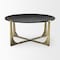 Homeroots 34" Antiqued Gold Solid Wood and Iron Round Distressed Coffee Table 597057 - alternate 5
