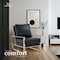Leisuremod Jefferson Leather Modern Design Accent Armchair with Elegant Silver Frame, Black JAS29BL-L - alternate 6