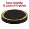 Smarty Had A Party 10.25" Black with Gold Moonlight Round Disposable Plastic Dinner Plates (120 Plates), 120PK 960BG-CASE - alternate 5