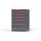 Strong Hold 6 drawer cabinet - (2x 4ft, 2x 5ft, 2x 7ft) - Red accents - Keyed Alike S3044-PPAAS-0602DS - alternate 3