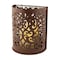 Homeroots 9" Brown Floral Iron Wall Sconce Candle Holder With Candle 483930 - alternate 4