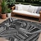 Homeroots 8' X 10' Black And Gray Geometric Washable Indoor Outdoor Area Rug 594758 - alternate 1