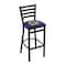 Holland Bar Stool Co 30" Blk Wrinkle Kent State Stationary Bar Stool, Ladder Back L00430KentSt - alternate 1
