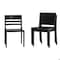 Flash Furniture Bridgeport Stacking Patio Chairs w/Slatted Backrest, All-Weather Resin Chairs, Black, 4PK 4-DHF-317-APP-BLK-GG - alternate 1