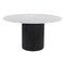 Homeroots 56" White and Black Marble and Solid Wood Pedestal Base Round Top Dining Table 572224 - alternate 7