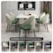 Leisuremod Paradiso Collection Modern Dining Seat in Taupe, with Green Fabric Seat, 4PK PC50TPG4 - alternate 4