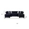 Homeroots Black Velvet U Shaped Three Piece Sofa and Chaise Sectional With Toss Pillows 643889 - alternate 6
