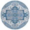 Homeroots 8' Blue Gray And Ivory Round Oriental Washable Indoor Outdoor Area Rug 600146 - alternate 5