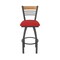 Holland Bar Stool Co Eleanor 30in Swivel Bar Stool with Pewter Finish, Medium Back and Canter Red Seat 880 - alternate 4
