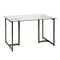 Homeroots 47" Clear And Gold Glass And Stainless Steel Sled Base Dining Table 568217 - alternate 1
