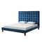 Homeroots Navy Blue Solid Wood King Tufted Upholstered Velvet Bed 544756 - alternate 4