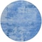 Homeroots 8' Navy Blue And Ivory Round Abstract Washable Indoor Outdoor Area Rug 602727 - alternate 6
