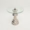 Homeroots 21" Clear and Silver Glass and Aluminum Chess Queen End Table 634158 - alternate 6