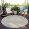 Homeroots 8' Beige And Tan Round Abstract Washable Indoor Outdoor Area Rug 601100 - alternate 7