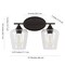 Jonathan Y Jayne 15.75" 2-Light Iron/Seeded Glass Cottage Rustic LED Vanity Light, Oil Rubbed Bronze JYL7546A - alternate 7