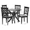 Baxton Studio Norah Modern Grey Fabric and Dark Brown Finished Wood 5-Piece Dining Set 255-9402-10892-ZORO - alternate 8