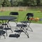 Homeroots Set of Four Black Metal Outdoor Folding Stacking Dining Chairs, 4PK 639952 - alternate 5