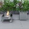 Leisuremod Walbrooke Patio Square Fire Pit and Tank Holder with Slats Design, Grey WGRS-27-20-GL - alternate 6