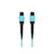 Monoprice MM OM4 OFC  MTP-12 Elite UPC (F) to MTP-12 Elite UPC (F) 12-Fiber OFNP Type B Aqua 3m 48221 - alternate 2