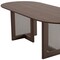 Homeroots 79" Brown Solid Wood and Rattan Sled Base Oval Dining Table 712184 - alternate 3