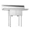 Koolmore 2 Compartment Stainless Steel NSF Commercial Kitchen Prep&Utility Sink w/2 Drainboards SB121610-12B3 - alternate 6