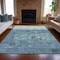 Homeroots 3' X 5' Teal Blue And Silver Abstract Washable Indoor Outdoor Area Rug 632095 - alternate 4