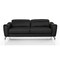 Homeroots 80" Black Genuine Leather Sofa With Silver Legs 480921 - alternate 4
