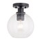 Vaxcel Marshall 8-in W LED Matte Black Transitional Semi Flush Mount Ceiling Light Clear Glass Globe C0304 - alternate 1