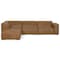 Homeroots 116" Brown Leather Sofa With Ottoman 641053 - alternate 1