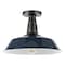 Jonathan Y Camila 14" 1-Light Classic Industrial Indoor/Outdoor Iron LED Semi Flush Mount, Navy/White JYL7617C - alternate 7