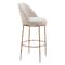 Homeroots 32" Beige And Gold Fabric And Steel Bar Height Swivel Bar Chair 555685 - alternate 6