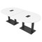 Skutchi Designs Racetrack Conference Table With Power Unit, 48 in W, 96 in L, White HAR-RAC-48X96-DOU.BK-W960-EBLK - alternate 1