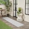 Homeroots 10' Navy Blue And Ivory Geometric Indoor Outdoor Runner Rug 564061 - alternate 6