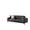 Homeroots 90" Dark Gray Linen Sleeper Sofa And Toss Pillows With Silver Legs 485605 - alternate 3