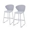 Homeroots Set of Two 26" Gray Heavy Duty Plastic and Metal Low Back Counter Height Bar Chairs, 2PK 555092 - alternate 4