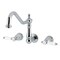 Kingston Brass Two-Handle Wall Mount Kitchen Faucet, Polished Chrome KS1281BPL - alternate 1