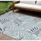 Homeroots 8' X 10' Ivory Sky Blue And Blue Palm Leaf Indoor Outdoor Area Rug 550238 - alternate 6