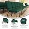 Flash Furniture Fabric Church Chair w/Book Rack, Green XU-CH-60096-GN-BAS-GG - alternate 9