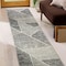 World Rug Gallery Contemporary Distressed Geometric Runner Rug 2 ft 3 in x 8 ft Cream WR93CREAM2X8 - alternate 1