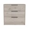Homeroots 28" Light Gray Wood Three Drawer Dresser 534964 - alternate 1