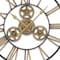 Homeroots 24" Black And Gold Metal Analog Exposed Gear Round Wall Clock 516214 - alternate 3