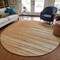Homeroots 8' Brown Copper And Ivory Round Striped Washable Indoor Outdoor Area Rug 597279 - alternate 3