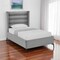 Homeroots Light Gray Velvet Upholstered Full Bed Frame 544929 - alternate 1