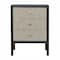 Homeroots 24" Gray And Black Solid Wood And Faux Shagreen Three Drawer Nightstand 651590 - alternate 6