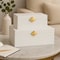 Vintiquewise Set of 2 Decorative Wooden Storage Boxes with Gold Accent for Keys, Jewelry, Makeup, & Extras, White QI004862.WT - alternate 5