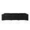 Homeroots 110" Black Top Grain Leather Reclining Metal USB Sofa 720307 - alternate 5